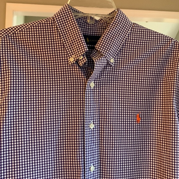 Ralph Lauren Slim Fit Purple & White Button Down Shirt, L - Picture 7 of 11